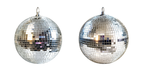 A set o f Silver disco mirror ball cut out