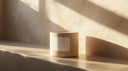 Candle Mock-up template in modern minimalist aesthetic. Organic template for product showcase with copy space. Bohemian stationery for local business with place for text.