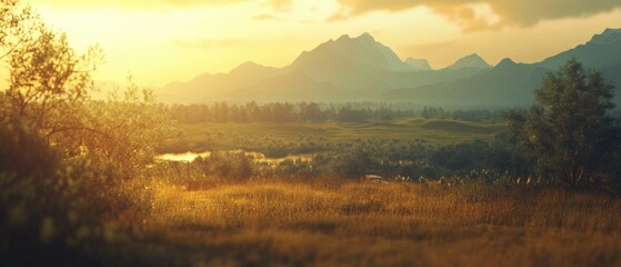 A serene landscape featuring a mountain range and a lake in the foreground, ideal for use in travel or nature-themed projects