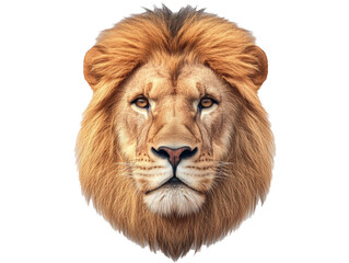 Fototapeta premium Majestic lion showcases powerful presence in close up view on a transparent background, cut out
