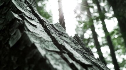 Obraz premium Close up of textured bark on a tree in a lush green forest, highlighting the natural beauty and tranquility of the environment, perfect for nature themed projects
