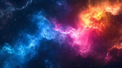 Obraz premium Colorful nebula cloud of gas and dust particles creating abstract shapes