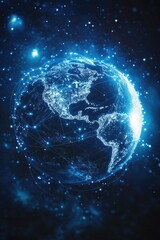 Obraz premium A picture of the night sky with numerous stars and lines