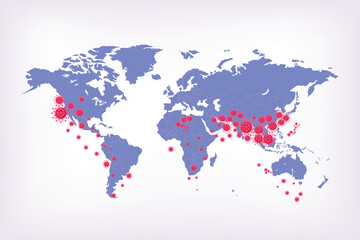 Fototapeta premium Infographic showcasing a lively and colorful world map