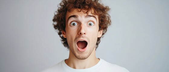 A person showing surprise and astonishment, ideal for use in comics, editorial cartoons or social media posts