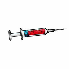 syringe on white background