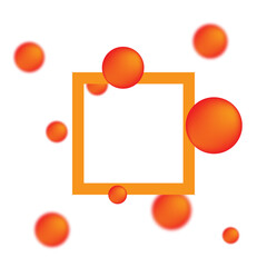 Vector glass morphism. Space for text, banner. Transparency effect. Place for awesome title. Glass morphism frame. Set of red spheres.