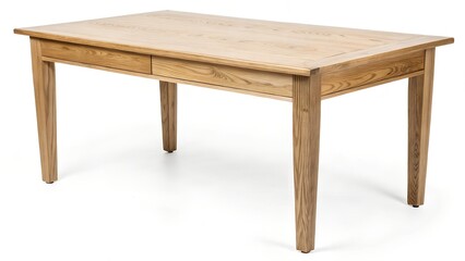 Simple Wooden Table with White Background Minimal Furniture Design