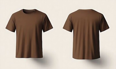 Blank brown short sleeve t-shirt mockup