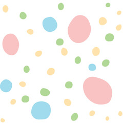 Spotted abstract vector background. Seamless pattern with spots, stains, asymmetric random polka dots, circles. Design for fabric, wrapping paper. Cute children texture, easter backdrop