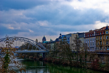 A wonderful day in the city of Bamberg in rainy weather.