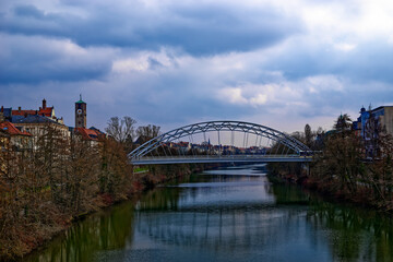 Naklejka premium A wonderful day in the city of Bamberg in rainy weather.