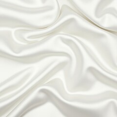 Fototapeta premium A smooth pearl white satin fabric draped in gentle folds, with soft highlights and shadows. 