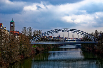 A wonderful day in the city of Bamberg in rainy weather.