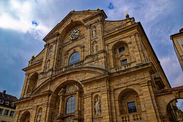 A wonderful day in the city of Bamberg in rainy weather.