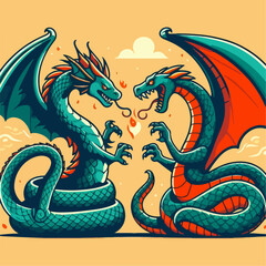 chinese dragon on white background