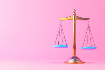 3d rendering of scales legal concept, world intellectual property day concept illustration background