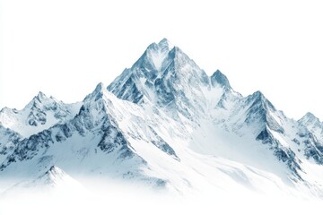 Majestic Snow Covered Mountain Range Winter Peak Landscape Dramatic Alpine Scenery