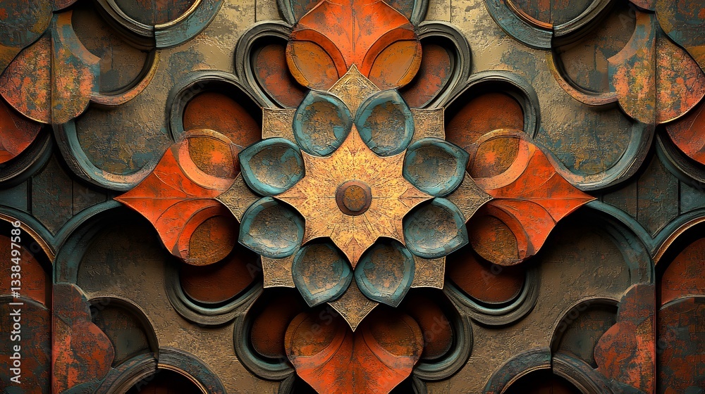 Aufkleber Intricate metallic floral pattern creating a stunning visual display