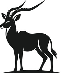 Silhouette of an antelope standing