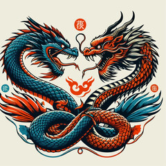 red dragon vector illustration