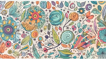 Fondo de Doodles y Garabatos Dibujados a Mano, de colores
