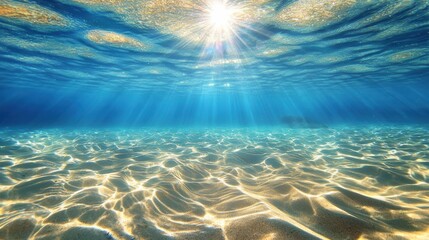 Golden patterns sunlight dancing on shimmering seabeds