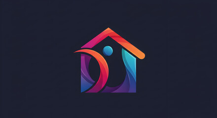 Colorful Home Logo Design: Real Estate & Housing Brand