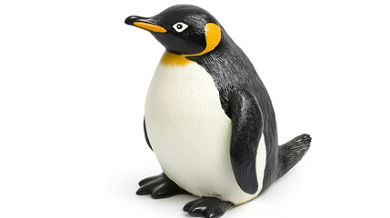 Fototapeta premium penguin sculpture art on white background.ai generative