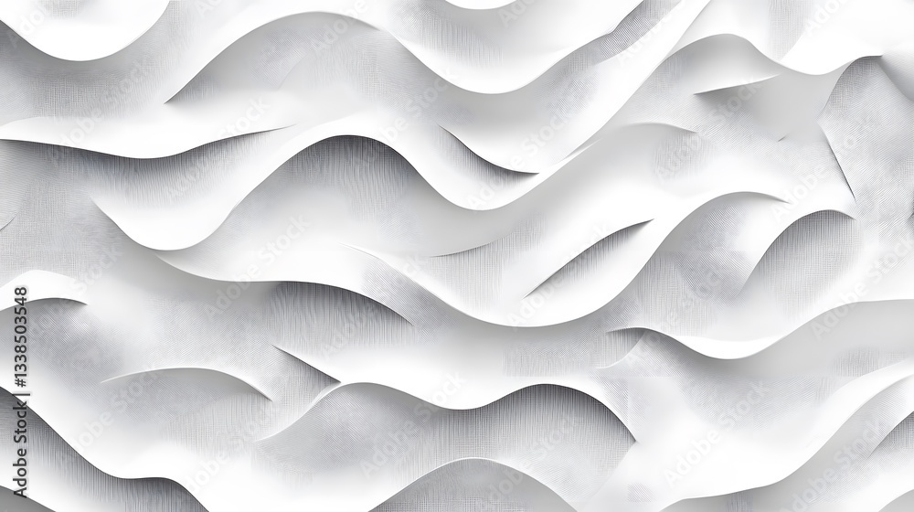 Aufkleber White wavy pattern creating an abstract background with smooth lines