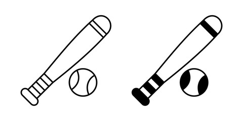 Baseball Icon – Minimalist Line and Glyph Sports Symbol