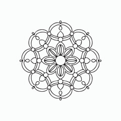 Printable Floral Mandala Design for the Mindful Coloring page Intricate Line Art Illustration  © cartoonmaker369