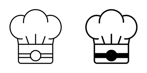 Chef Hat Icon – Minimalist Line and Glyph Cooking Symbol