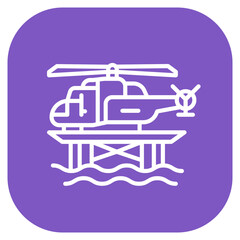 Offshore Platform Helicopter Icon