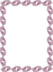 Botanical abstract frame (single flowers, leaves and abstract shapes on transparent base) - digital art for branding, advertising, printing, wedding design in muted colors.PNG