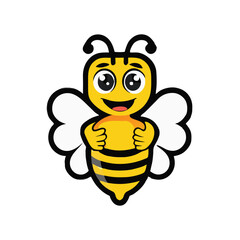 unique modern bee mascot logo, icon, clip art, vector art design
