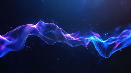 Fototapeta premium Abstract Wave of Light: A mesmerizing and vibrant image of a fluid wave of light gracefully dances across a dark backdrop, evoking a sense of movement, energy, and cosmic beauty.