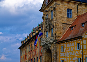 Obraz premium A wonderful day in the city of Bamberg in rainy weather.