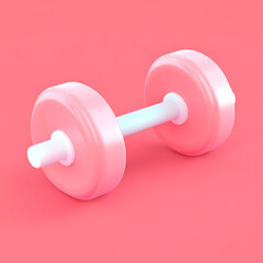 Obraz premium Sport dumbbell gym fitness, summer weight loss healthy lifestyle 3d rendering