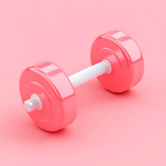 Obraz premium Sport dumbbell gym fitness, summer weight loss healthy lifestyle 3d rendering