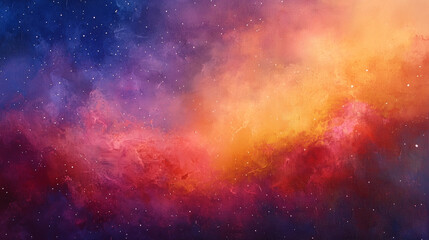 Naklejka premium A dreamy twilight sky blending shades of deep indigo, warm orange, and soft pink, with faint stars beginning to appear.