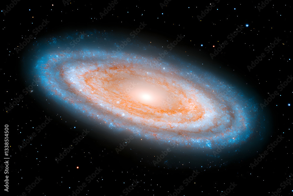 Wall mural 3d rendering of beautiful universe in outer space, cosmic galaxy sci-fi space background