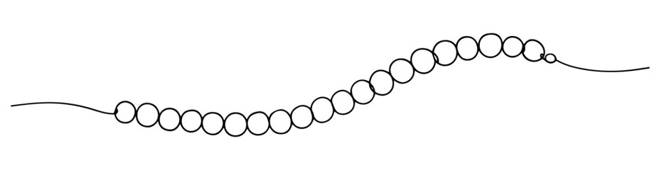 Obraz premium decorative garland made of circular links in continuous minimalist monoline drawing