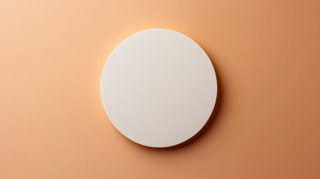 Coster mat Mock-up template in modern minimalist aesthetic. Organic template for product showcase with copy space. Bohemian stationery for local business with place for text.