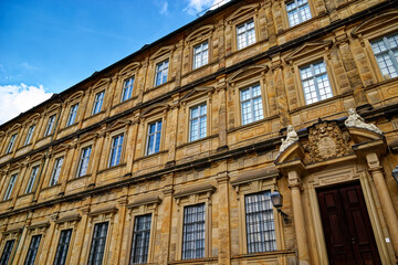 A wonderful day in the city of Bamberg in rainy weather.