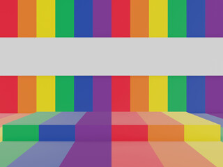 3D white and rainbow colors background.