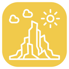 Red Rock Formation Vector Icon