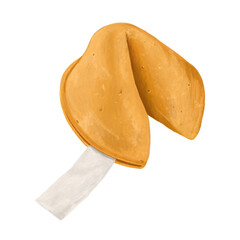 Fortune cookies and paper illustration