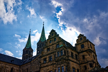 A wonderful day in the city of Bamberg in rainy weather.
