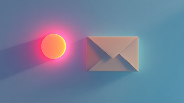 Glowing Orb Beside A Simple Mail Envelope